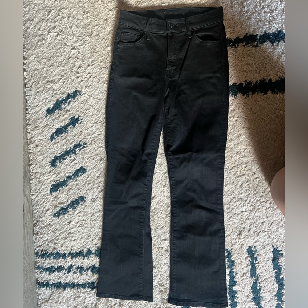 MOTHER The Insider Crop Black Denim